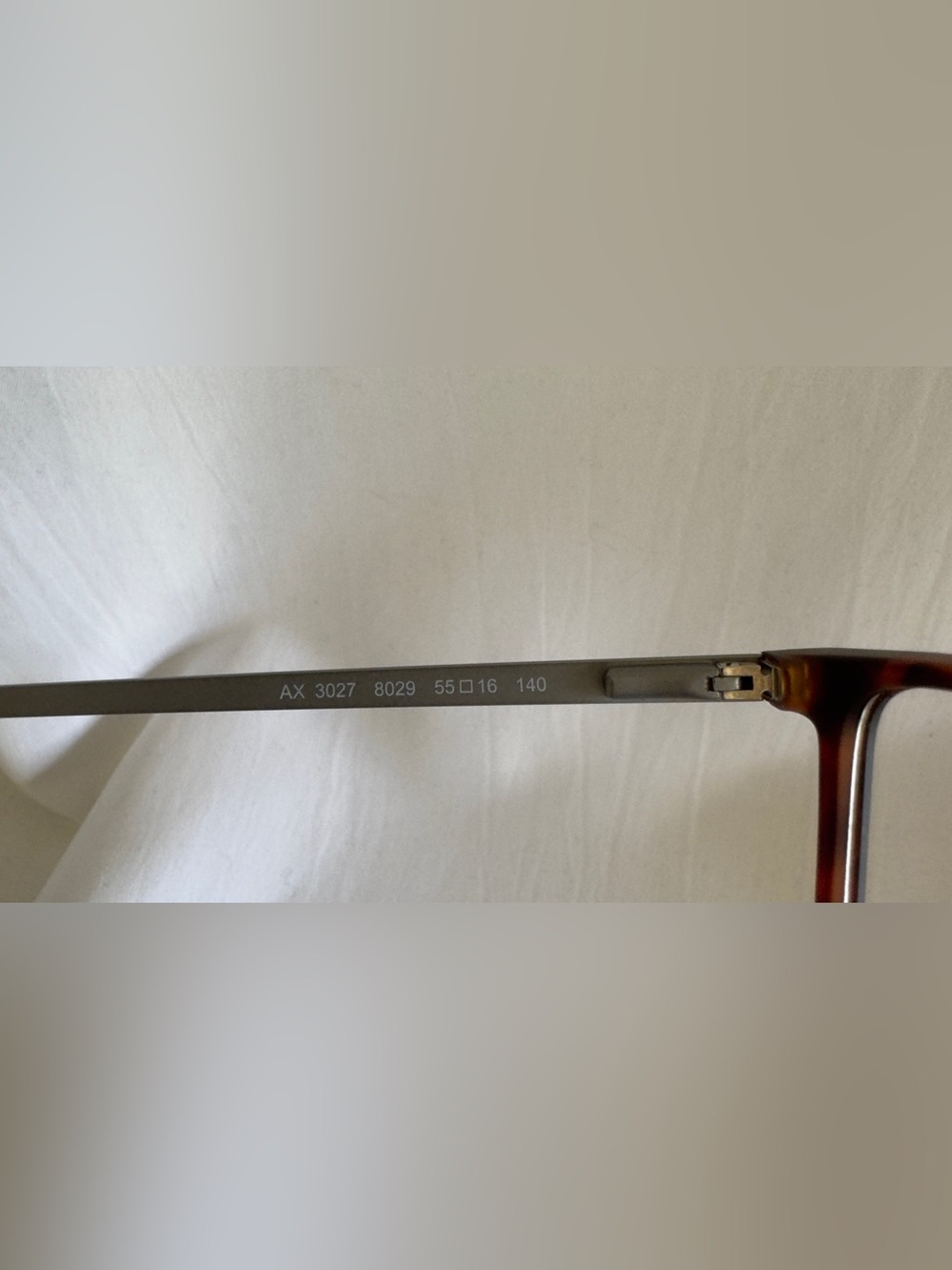Armani Exchange Brown Tortoiseshell Rectangular Eyeglass Frames 55-16-140 - Picture 6 of 7